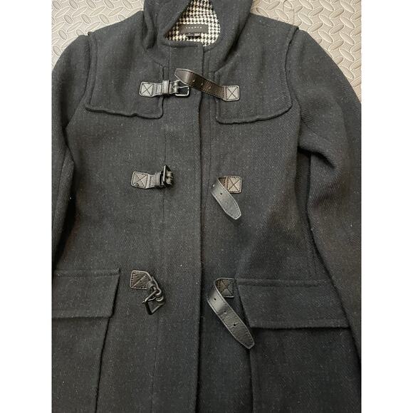 Theory Toggle Duffle‎ Coat Wool Gray Black Plaid Interior Size P Small - Picture 3 of 10